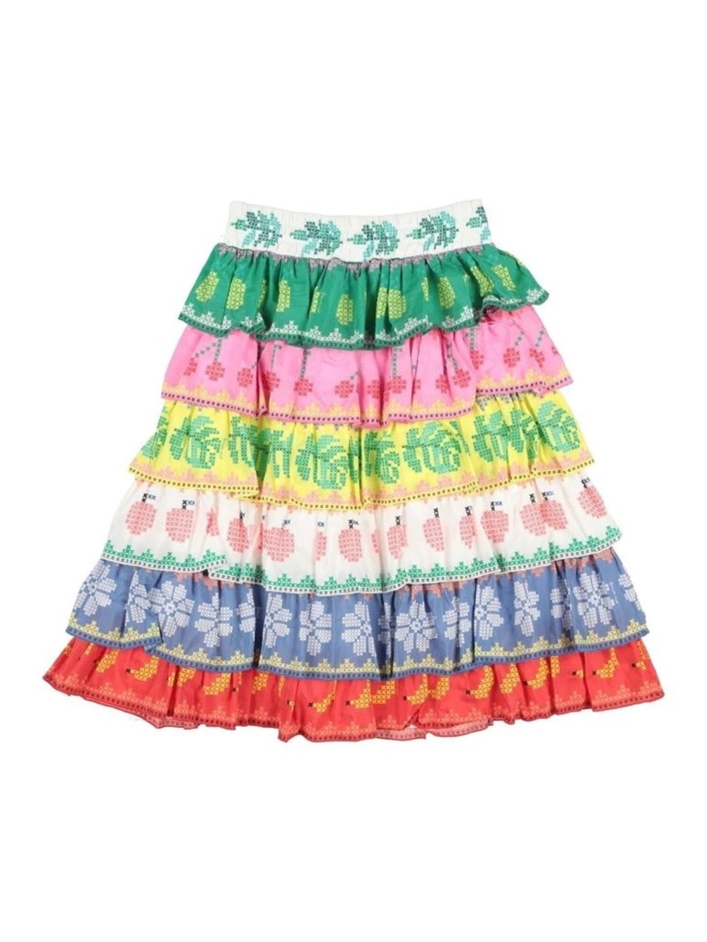 FARM Rio Girls Multi-Color Tiered Ruffle Skirt